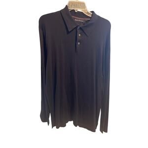 Barry Bricken Men’s Long Sleeve 3 Button Silk Polo. Size XL